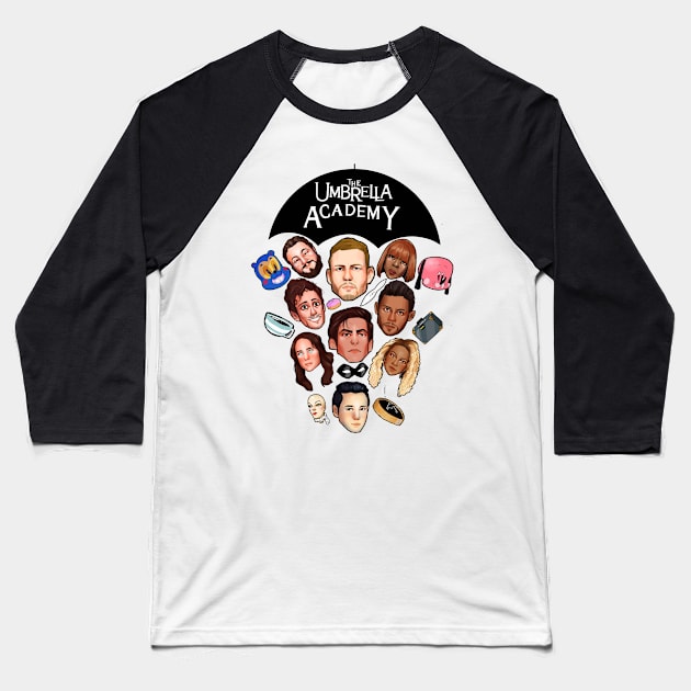 Umbrella Academy Baseball T-Shirt by parkinart